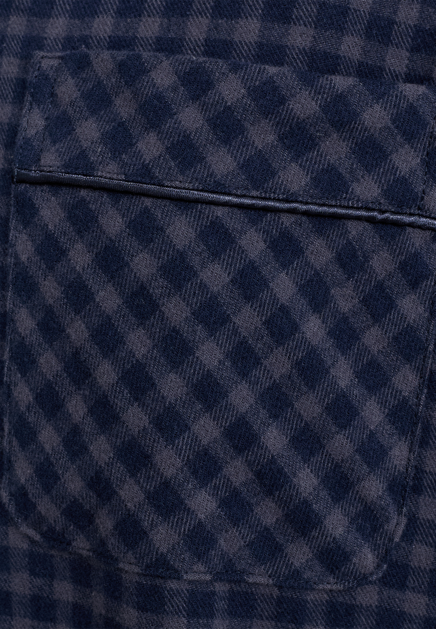 Pyjamaskjorte, 100% økologisk bomuld, Navy ternet