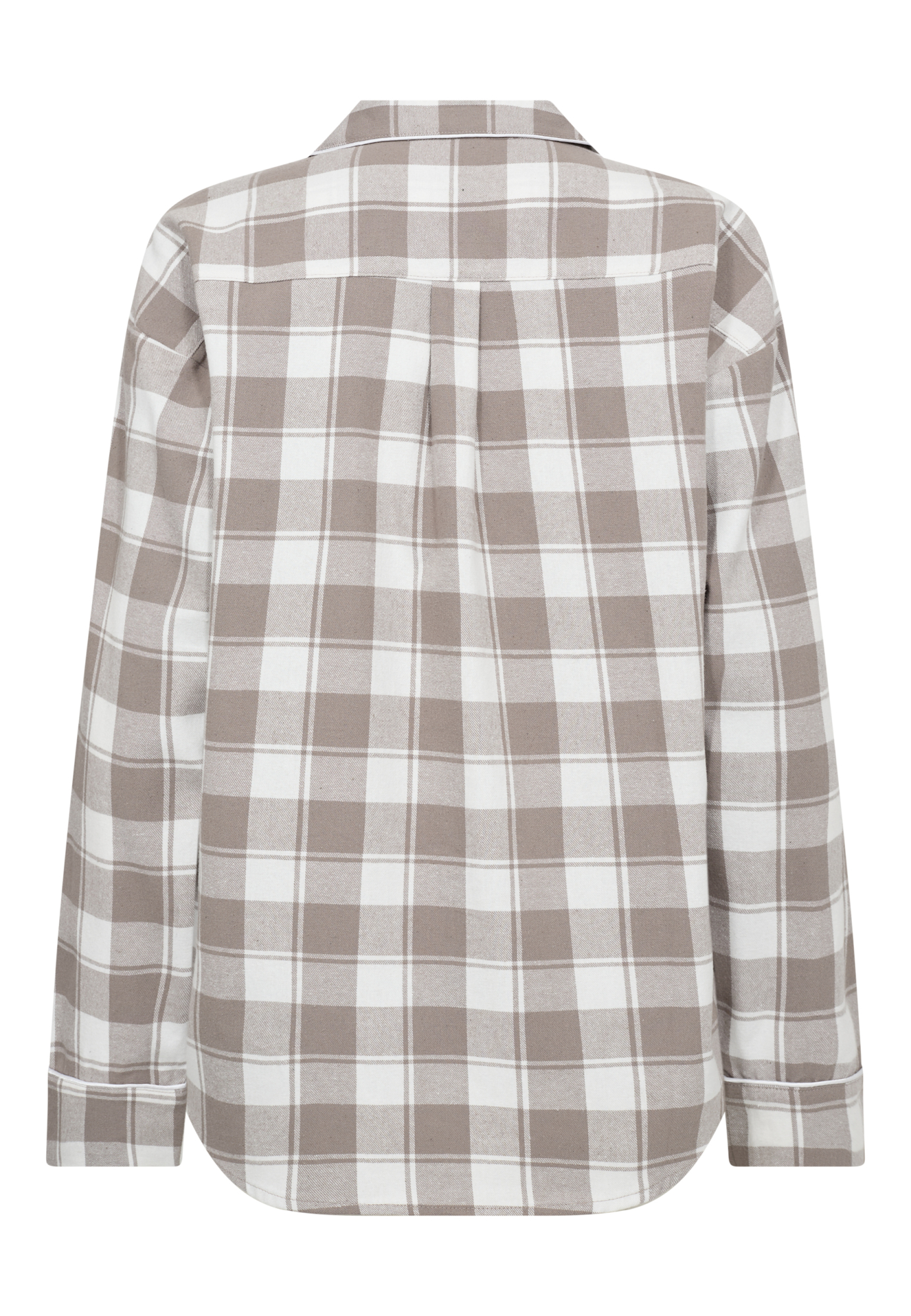 Pyjamasskjorte, 100% økologisk bomuld, Brun ternet