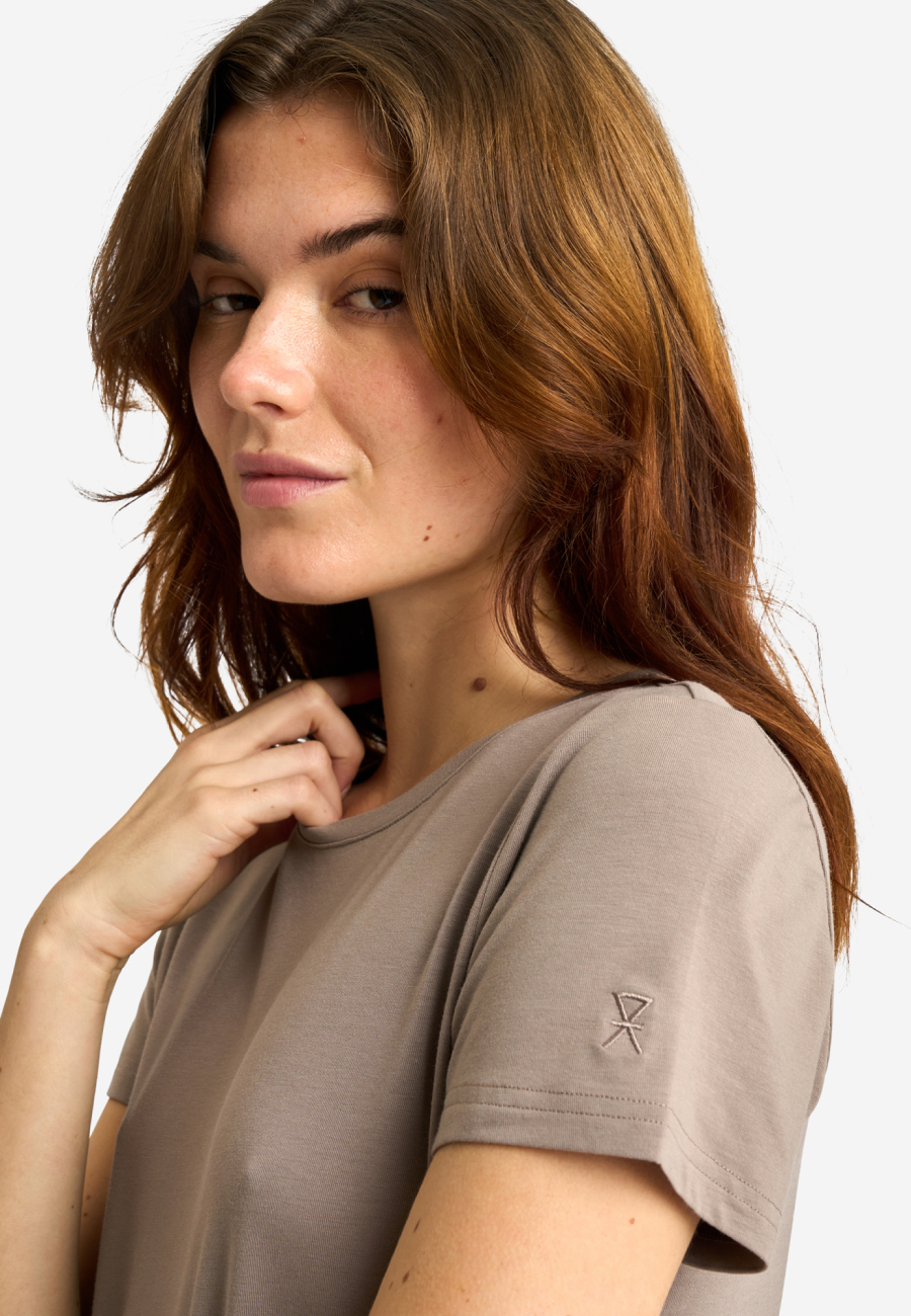 T-shirt, Bambusviskose, Brun