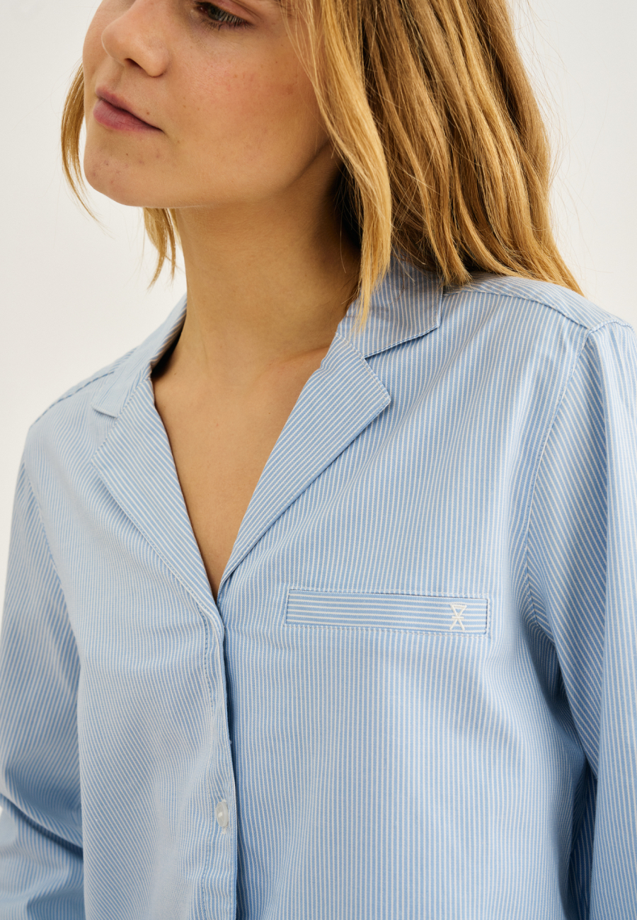 Pyjamasskjorte | Bambusviskose | Blåstribet -JBS of Denmark Women