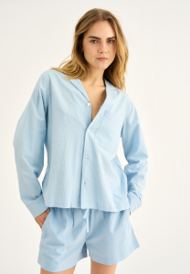 Pyjamasskjorte, Bambusviskose, Lys blå