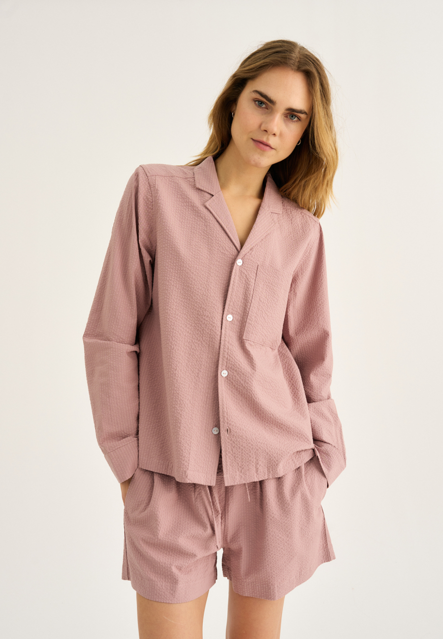 Pyjamasskjorte, Bambusviskose, Rosa