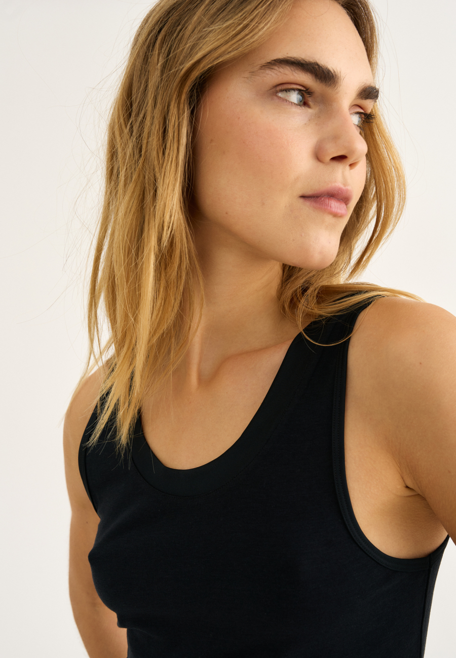 Tanktop, Økologisk bambusviskose, Sort