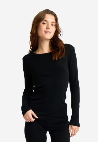 Langærmet t-shirt | 100% uld | Sort -JBS of Denmark Women