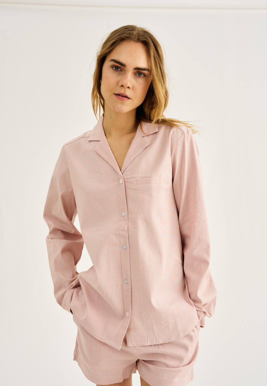Pyjamasskjorte, Bambusviskose, Fersken