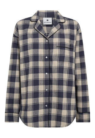 Pyjamasskjorte, 100% økologisk bomuld, Navy ternet Pyjamasskjorte, 100% økologisk bomuld, Navy ternet