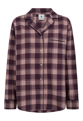 Pyjamasskjorte, 100% økologisk bomuld, Rosa ternet Pyjamasskjorte, 100% økologisk bomuld, Rosa ternet