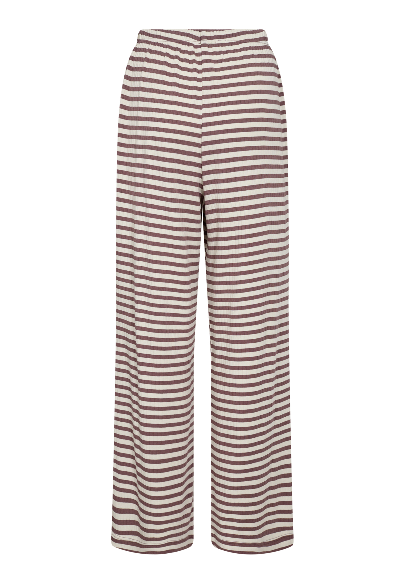 Rib bukser m. lige ben, Bambusviskose, Rosa stribet