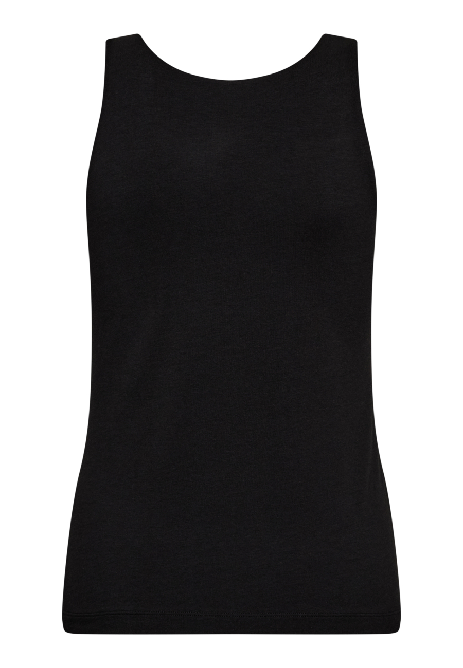 Tanktop m. support, Bambusviskose, Sort
