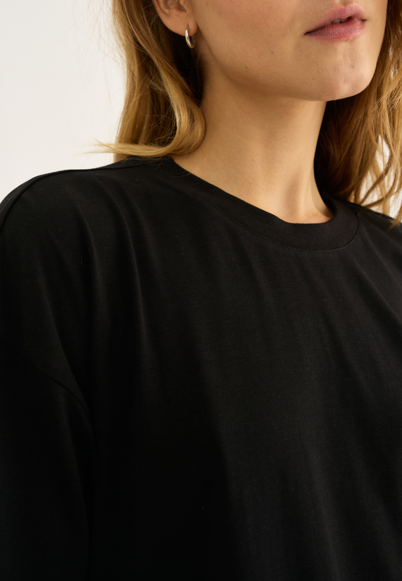 Oversized Tee, Bambusviskose, Sort