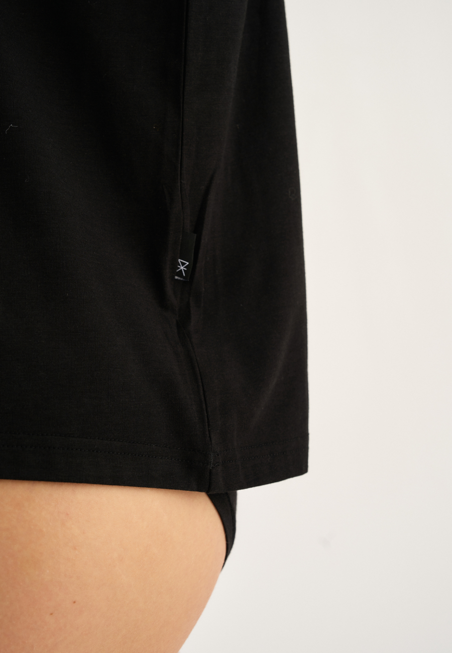 Oversized Tee, Bambusviskose, Sort