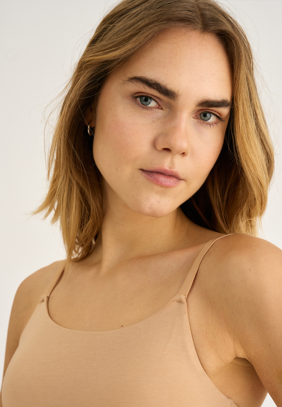 BH-top m. support, Bambusviskose, Nude