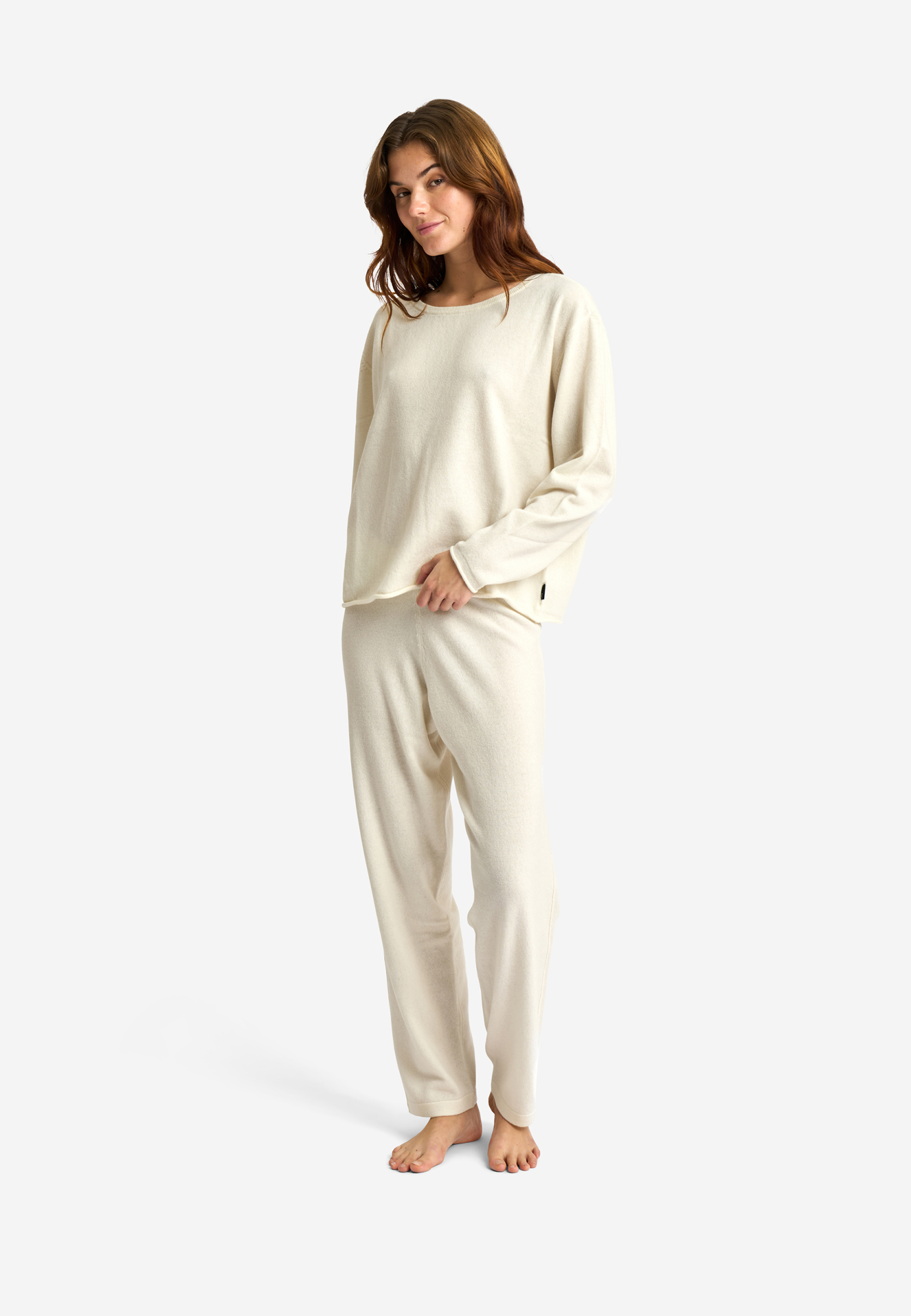 Striktrøje, 100% Merinould, Ivory